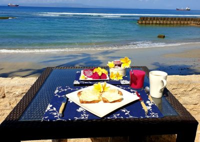 Oceanfront Breakfast at Bali Villa